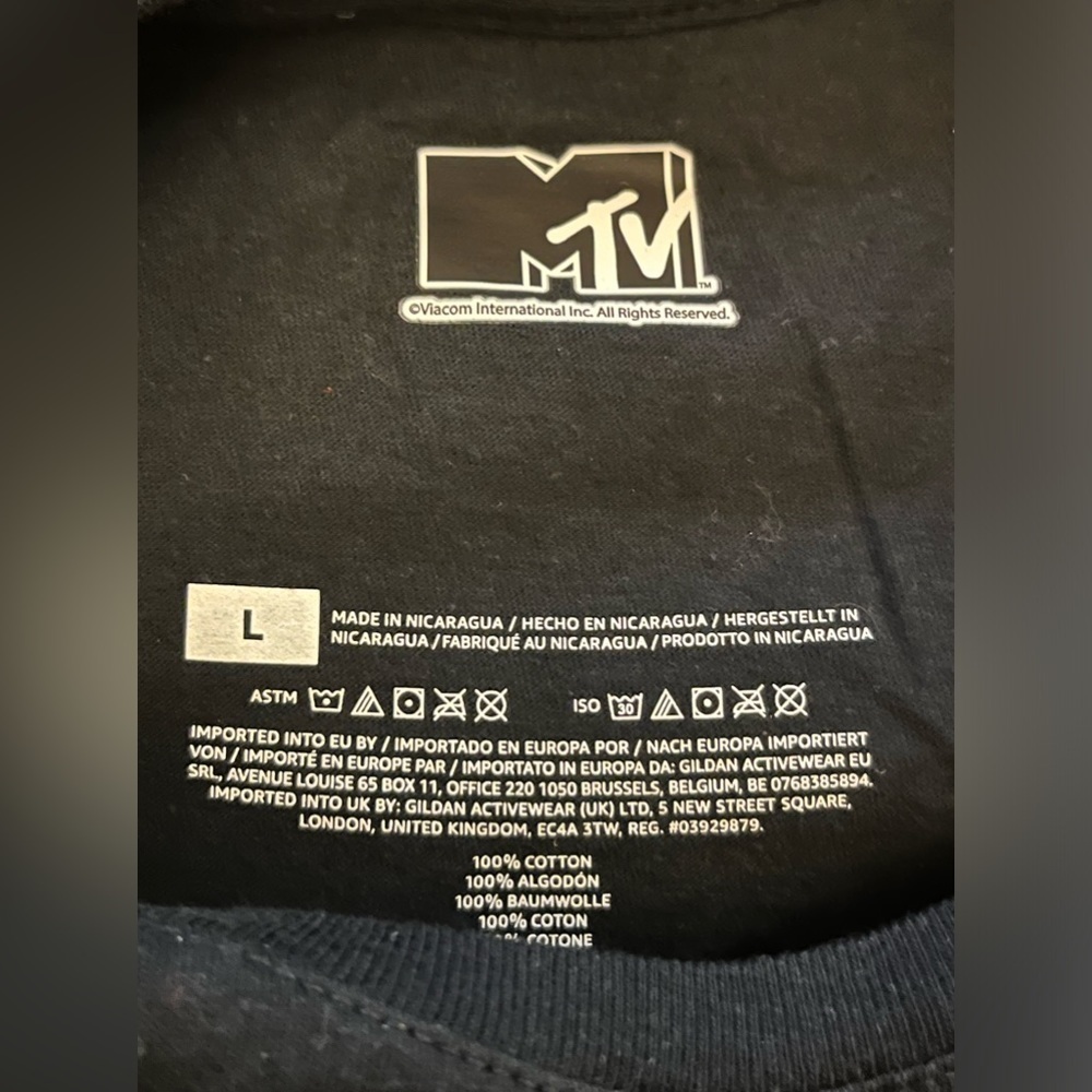 NWOT- Classic MTV Logo Pink And Blue Checker Design T-Shirt - Picture 3 of 3